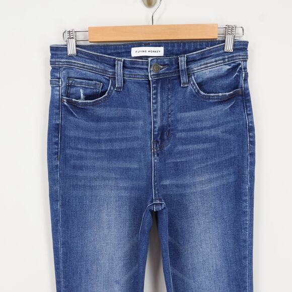 Flying Monkey A Little Closer Super High Rise Crop Slim Straight Jean Size 27 - Picture 3 of 8